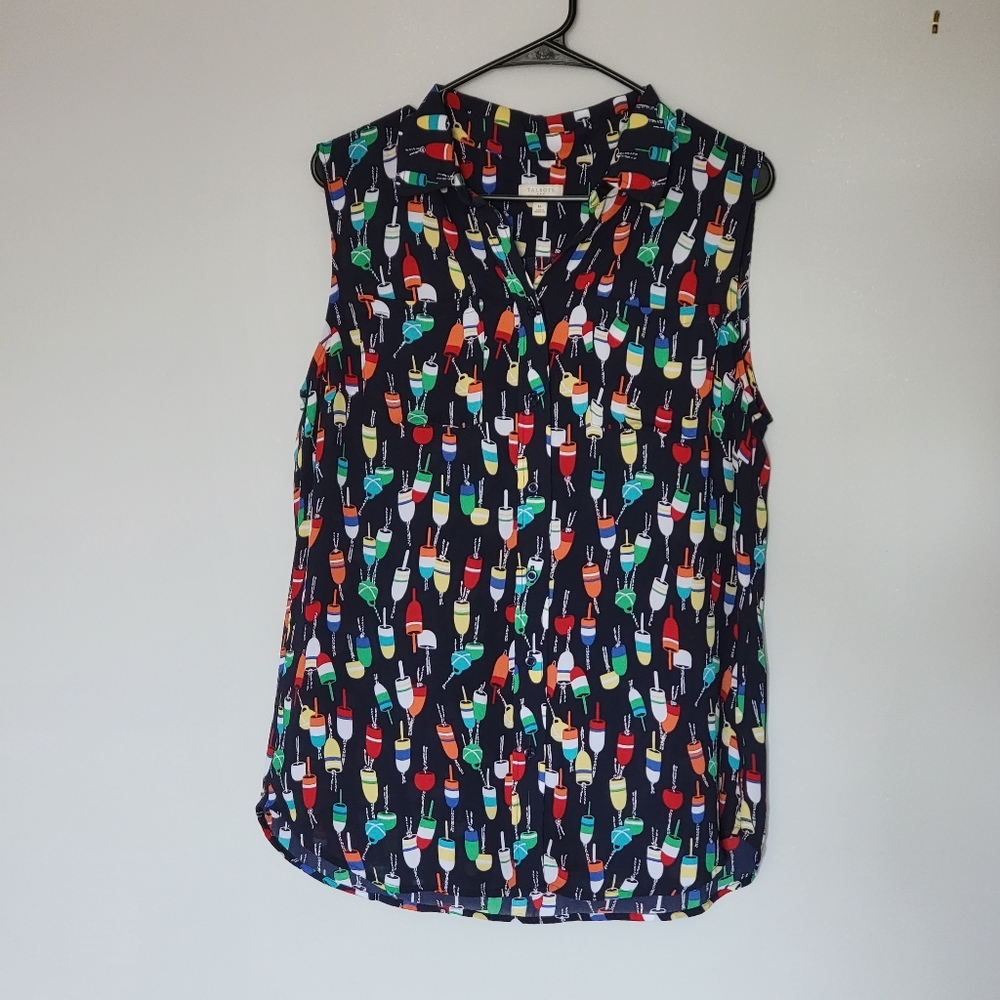 Talbots Buoy Nautical Navy sleeveless blouse